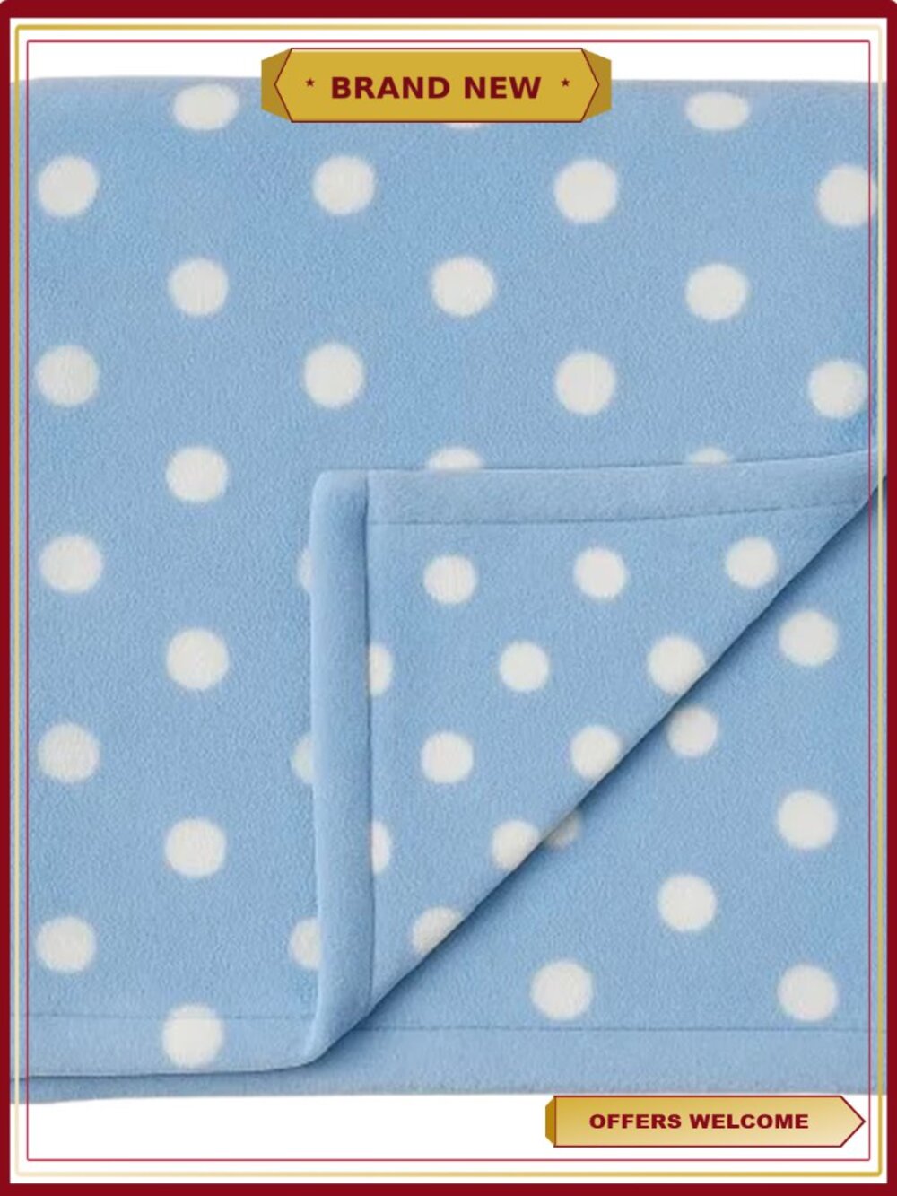 Soft Polyester Baby Blanket Dot Nursery Crib Toddler Bedding